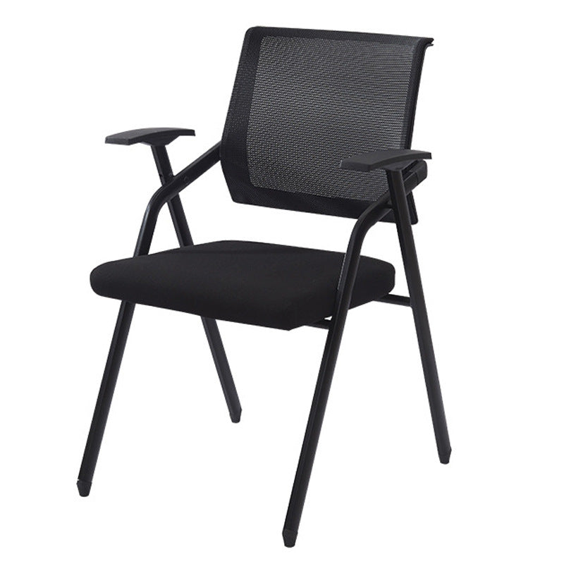 Modern Arms Included Conference Chair Black Mesh-back Chair for Office