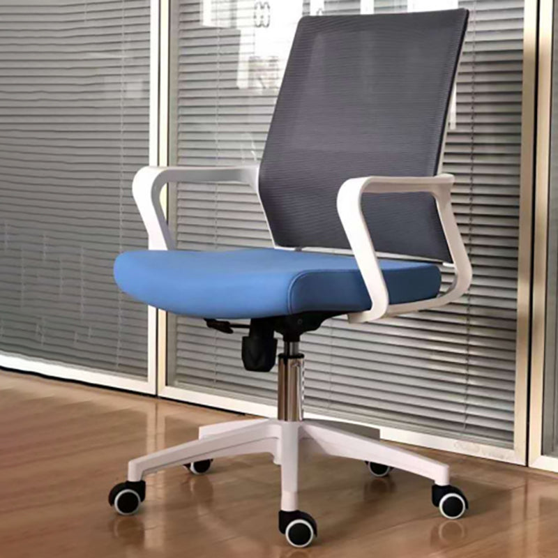 Modern Office Chair Fixed Arms Upholstered No Distressing Desk Chair