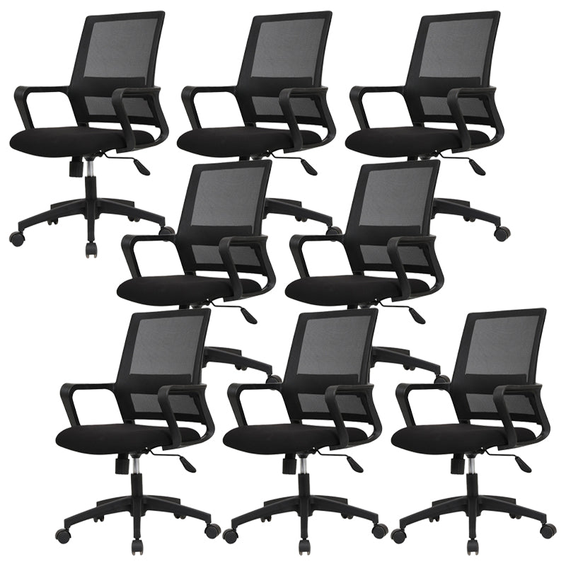 Modern Office Chair Fixed Arms Upholstered No Distressing Desk Chair