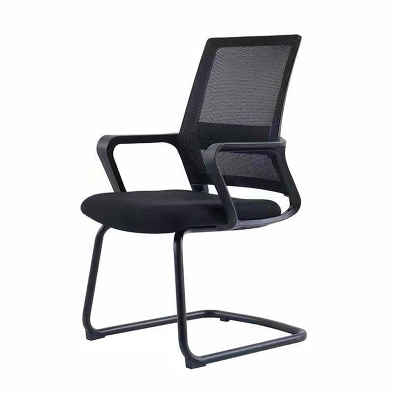 Modern Office Chair Fixed Arms Upholstered No Distressing Desk Chair