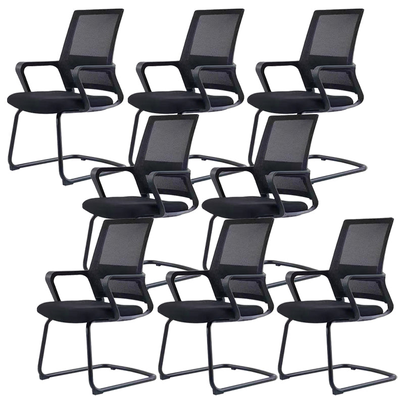 Modern Office Chair Fixed Arms Upholstered No Distressing Desk Chair