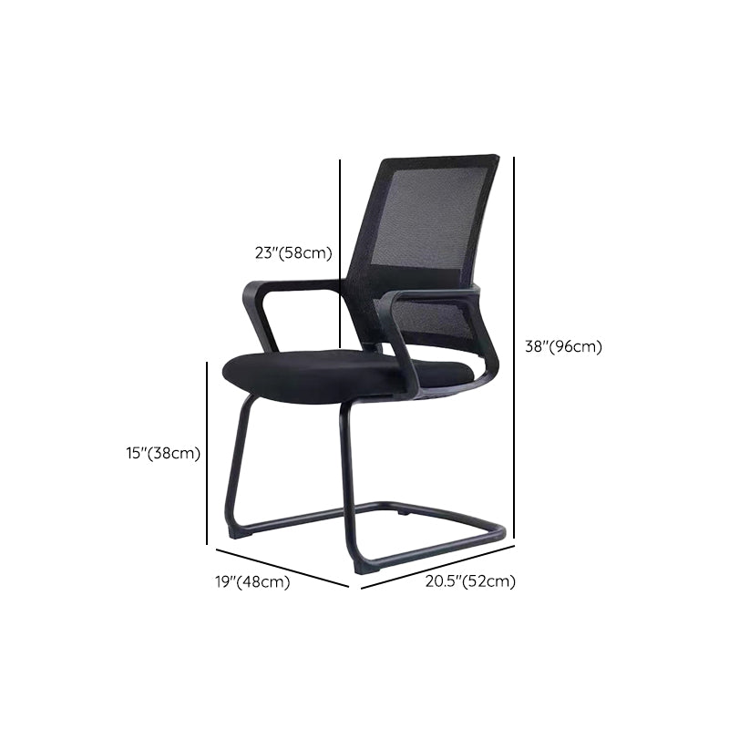 Modern Office Chair Fixed Arms Upholstered No Distressing Desk Chair