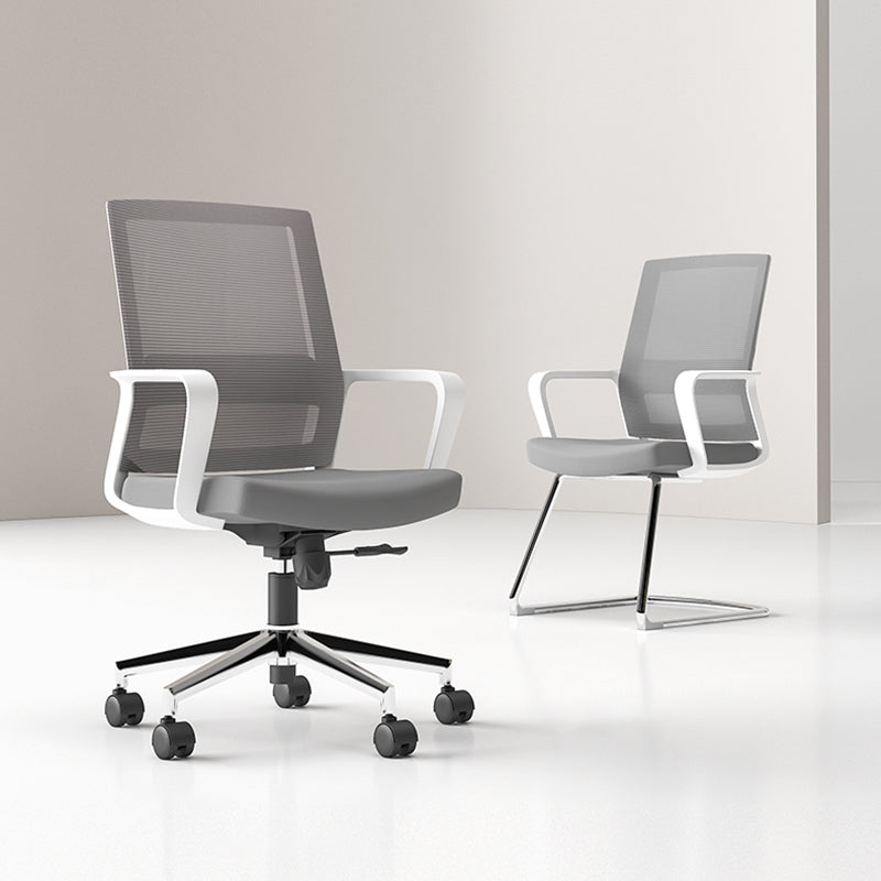 Modern Fixed Arms Conference Chair Mesh Seat and Back Chair for Office