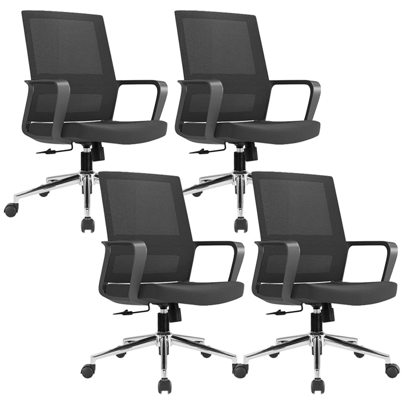 Modern Fixed Arms Conference Chair Mesh Seat and Back Chair for Office