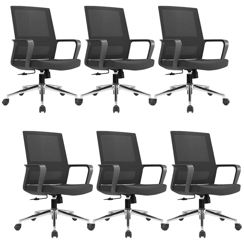 Modern Fixed Arms Conference Chair Mesh Seat and Back Chair for Office