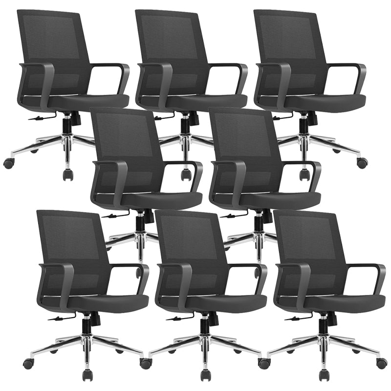 Modern Fixed Arms Conference Chair Mesh Seat and Back Chair for Office