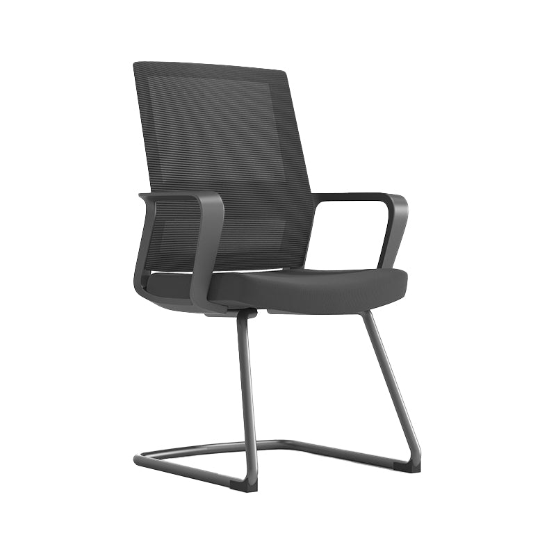 Modern Fixed Arms Conference Chair Mesh Seat and Back Chair for Office