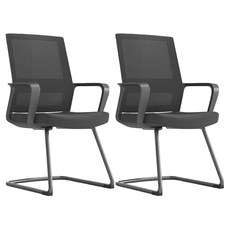 Modern Fixed Arms Conference Chair Mesh Seat and Back Chair for Office