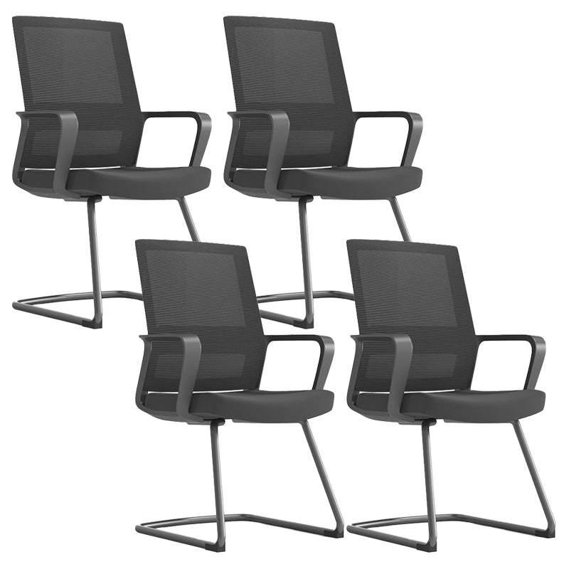 Modern Fixed Arms Conference Chair Mesh Seat and Back Chair for Office