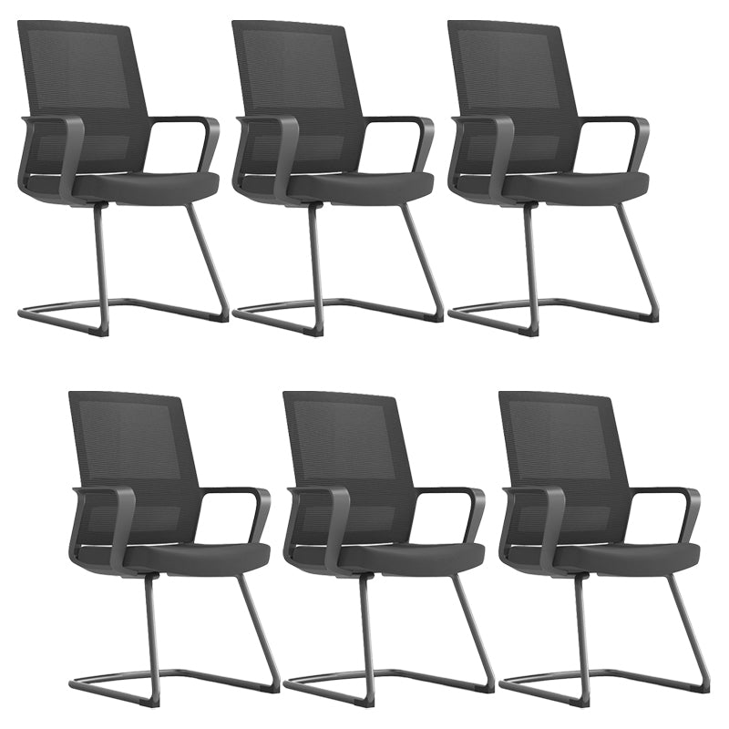 Modern Fixed Arms Conference Chair Mesh Seat and Back Chair for Office