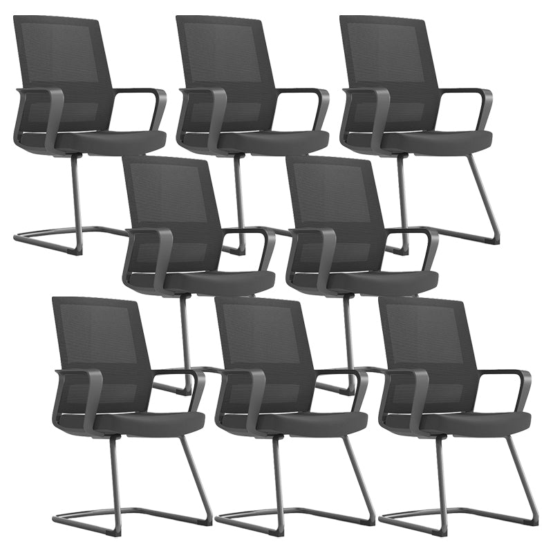 Modern Fixed Arms Conference Chair Mesh Seat and Back Chair for Office