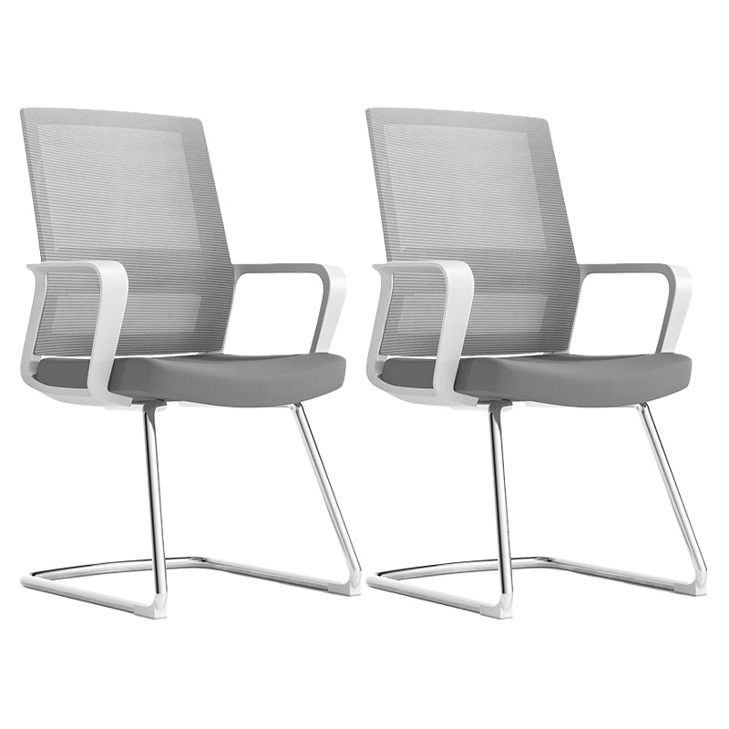 Modern Fixed Arms Conference Chair Mesh Seat and Back Chair for Office