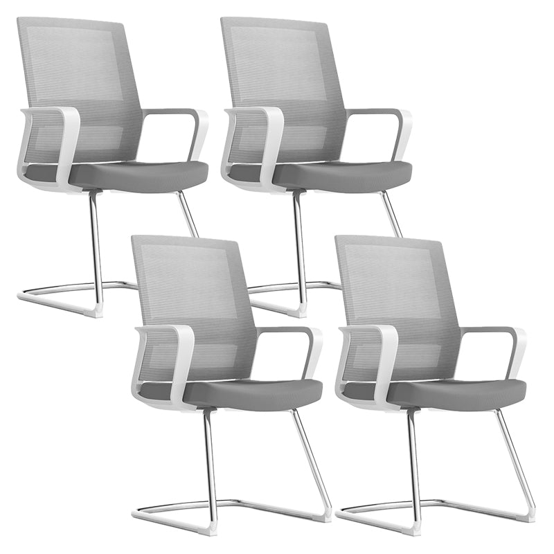 Modern Fixed Arms Conference Chair Mesh Seat and Back Chair for Office