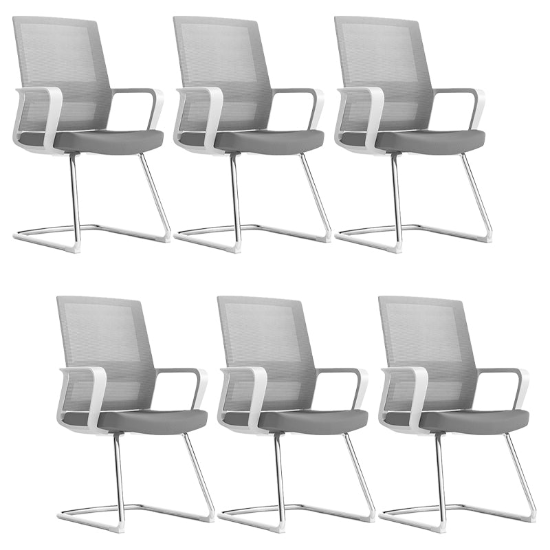 Modern Fixed Arms Conference Chair Mesh Seat and Back Chair for Office