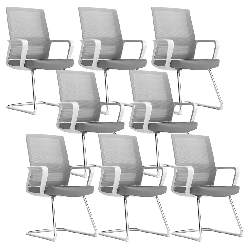 Modern Fixed Arms Conference Chair Mesh Seat and Back Chair for Office