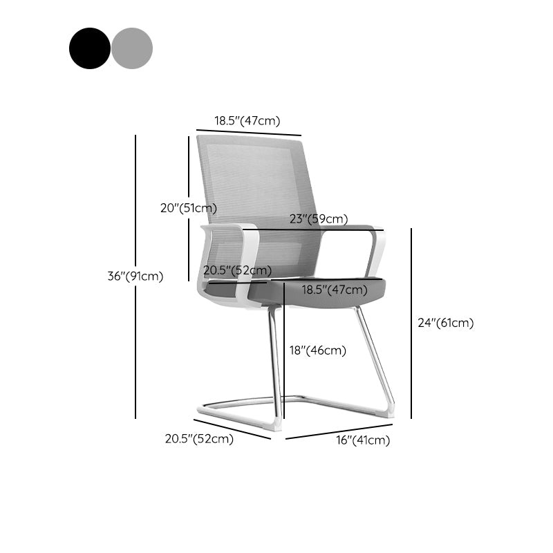 Modern Fixed Arms Conference Chair Mesh Seat and Back Chair for Office