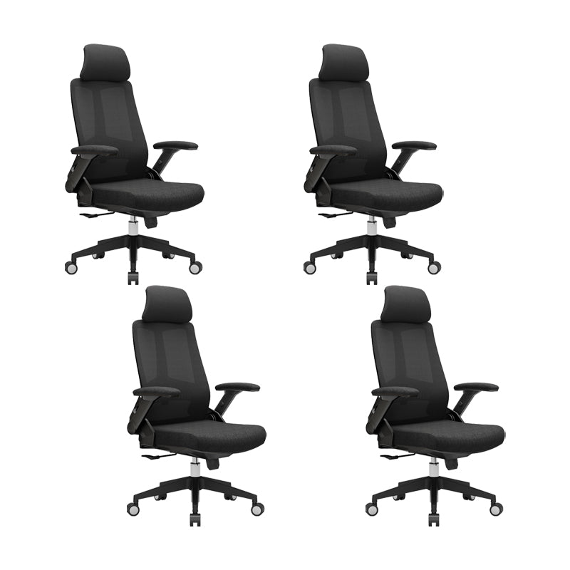 Modern Padded Arms Desk Chair Adjustable Seat Height Office Chair with Wheels