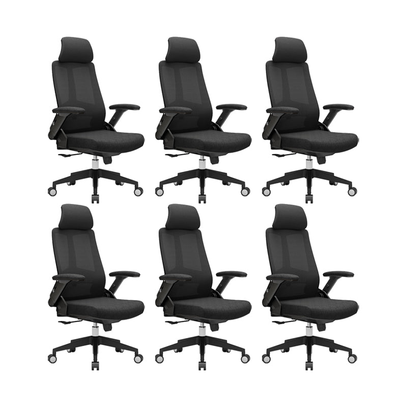 Modern Padded Arms Desk Chair Adjustable Seat Height Office Chair with Wheels