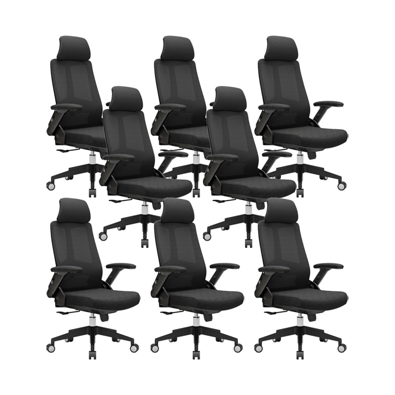 Modern Padded Arms Desk Chair Adjustable Seat Height Office Chair with Wheels