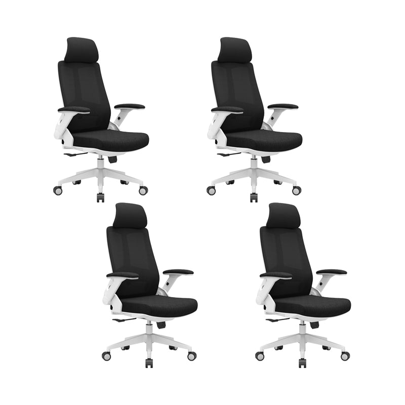 Modern Padded Arms Desk Chair Adjustable Seat Height Office Chair with Wheels