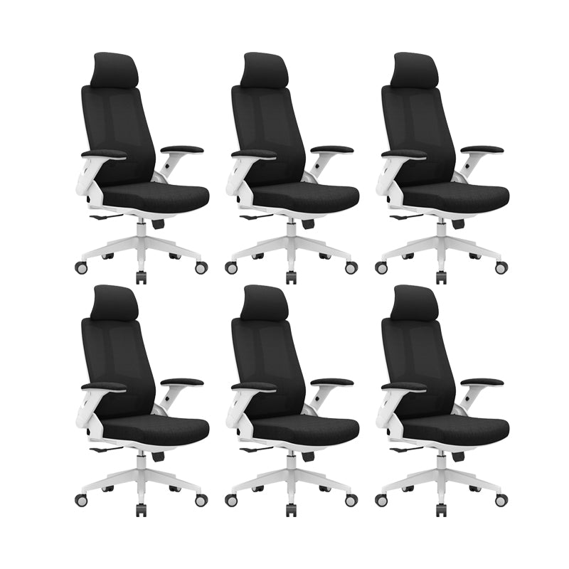 Modern Padded Arms Desk Chair Adjustable Seat Height Office Chair with Wheels