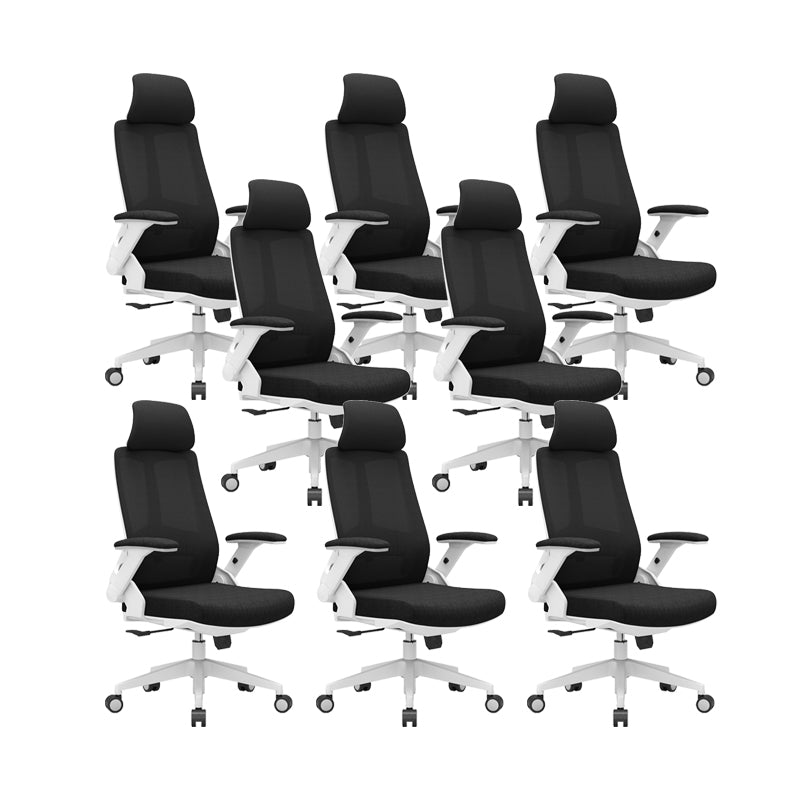 Modern Padded Arms Desk Chair Adjustable Seat Height Office Chair with Wheels