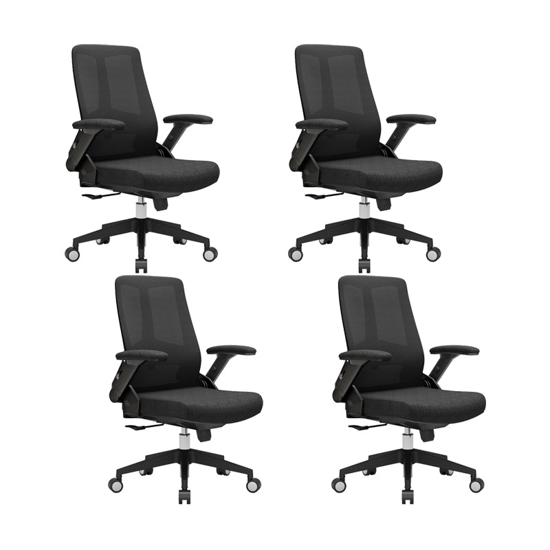 Modern Padded Arms Desk Chair Adjustable Seat Height Office Chair with Wheels