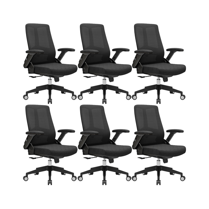 Modern Padded Arms Desk Chair Adjustable Seat Height Office Chair with Wheels