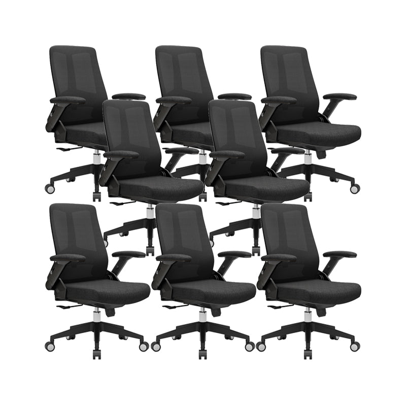 Modern Padded Arms Desk Chair Adjustable Seat Height Office Chair with Wheels