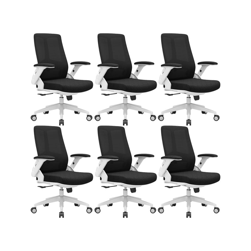 Modern Padded Arms Desk Chair Adjustable Seat Height Office Chair with Wheels