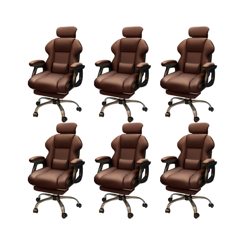 Modern Style Gaming Chair Faux Leather Fixed Arm Desk Chair for Home