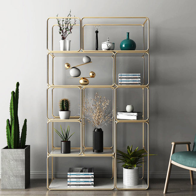 Modern Metal Book Shelf Open Shelf Bookcase with Shelves for Study Room