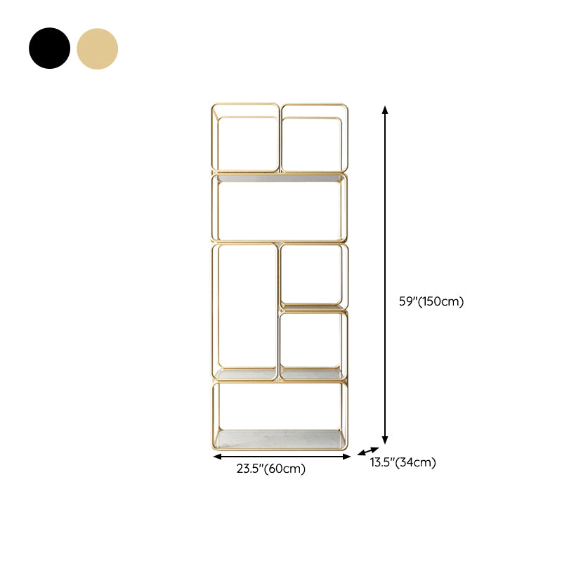 Modern Metal Book Shelf Open Shelf Bookcase with Shelves for Study Room