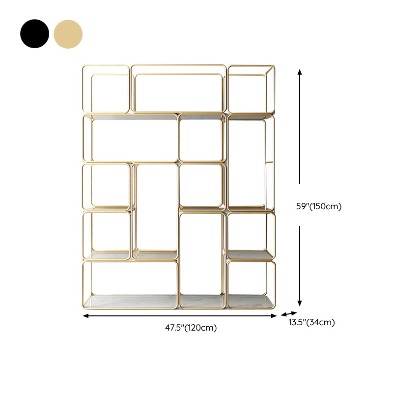 Modern Metal Book Shelf Open Shelf Bookcase with Shelves for Study Room