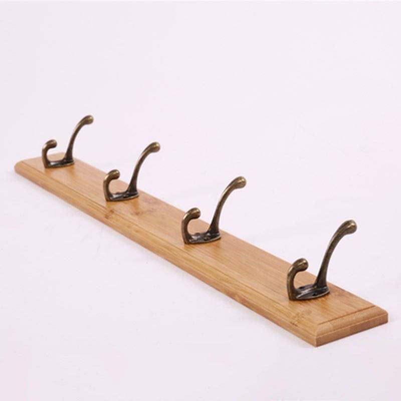 Modern Wooden Entryway Coat Rack Wall-Mounted Coat Hanger with Hooks