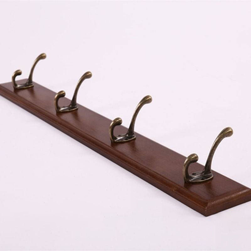 Modern Wooden Entryway Coat Rack Wall-Mounted Coat Hanger with Hooks