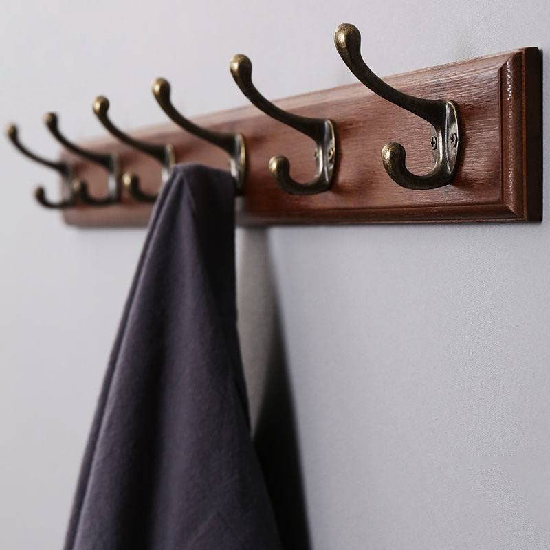 Modern Wooden Entryway Coat Rack Wall-Mounted Coat Hanger with Hooks