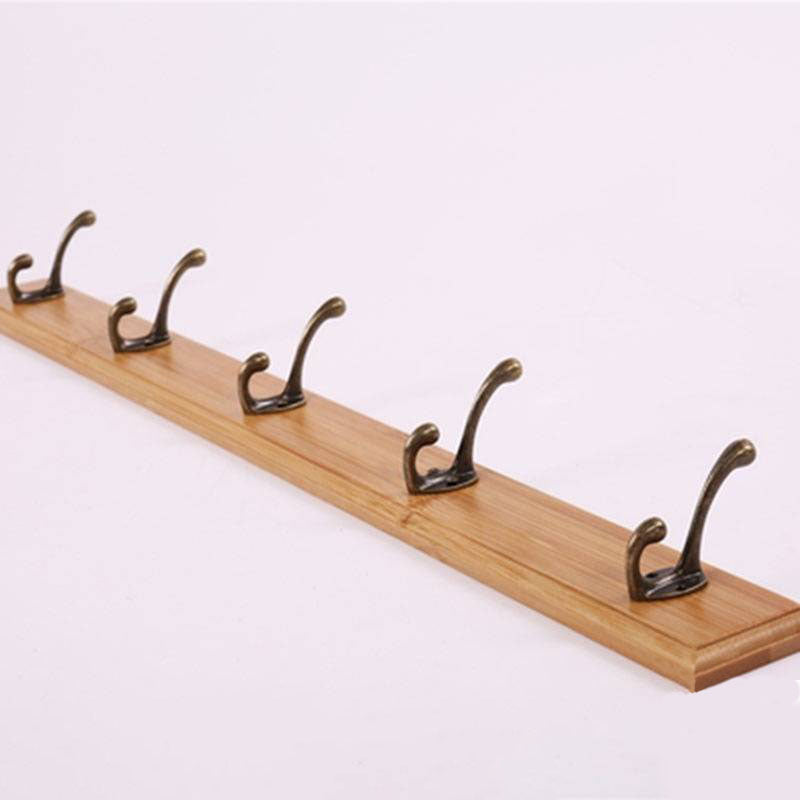 Modern Wooden Entryway Coat Rack Wall-Mounted Coat Hanger with Hooks