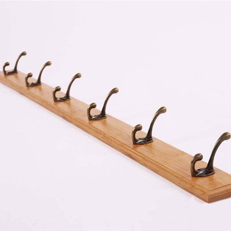 Modern Wooden Entryway Coat Rack Wall-Mounted Coat Hanger with Hooks