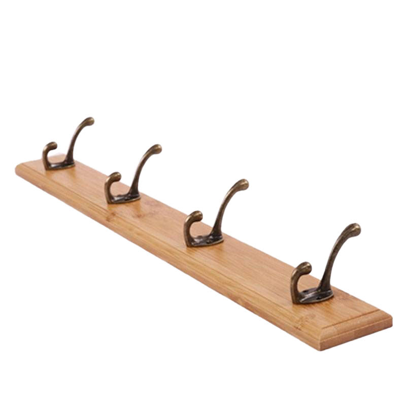 Modern Wooden Entryway Coat Rack Wall-Mounted Coat Hanger with Hooks