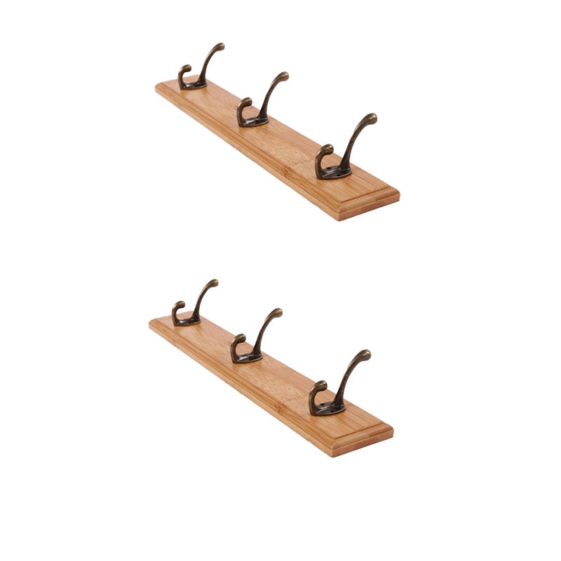 Modern Wooden Entryway Coat Rack Wall-Mounted Coat Hanger with Hooks