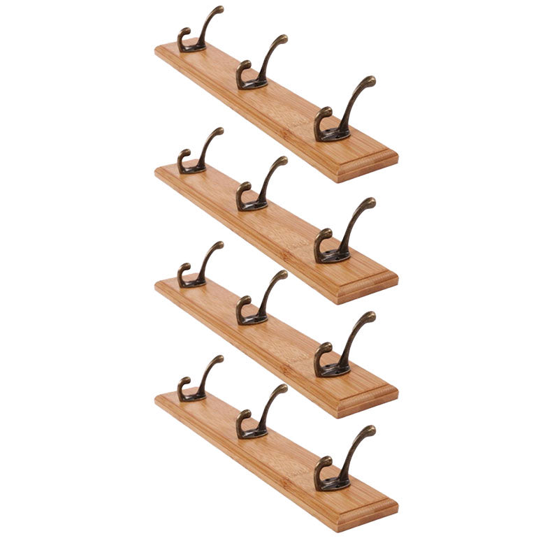 Modern Wooden Entryway Coat Rack Wall-Mounted Coat Hanger with Hooks