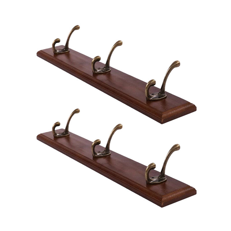 Modern Wooden Entryway Coat Rack Wall-Mounted Coat Hanger with Hooks