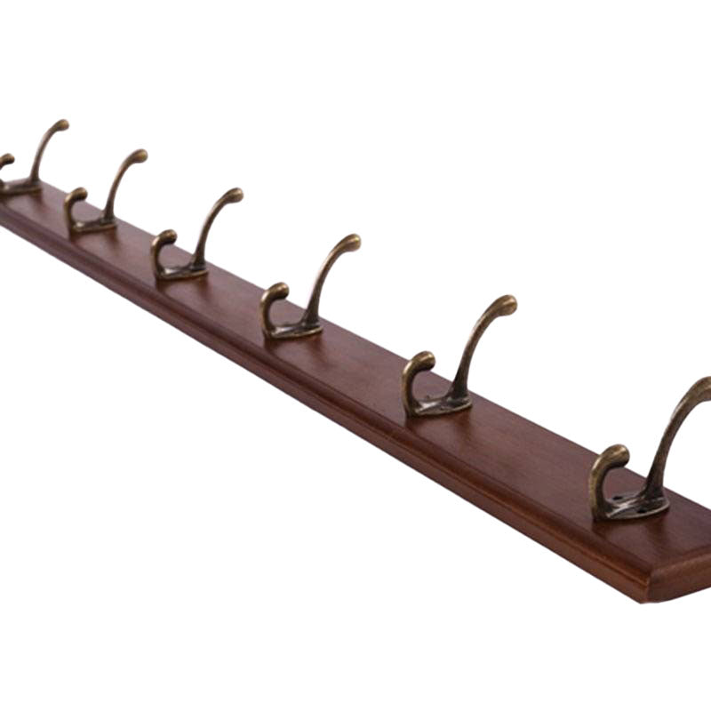 Modern Wooden Entryway Coat Rack Wall-Mounted Coat Hanger with Hooks