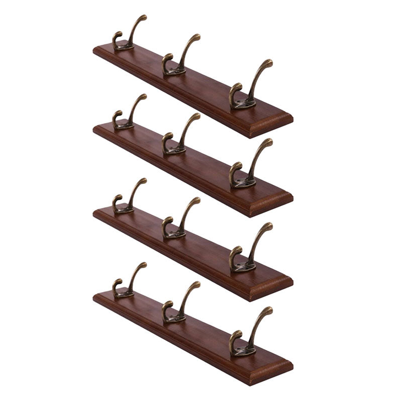 Modern Wooden Entryway Coat Rack Wall-Mounted Coat Hanger with Hooks