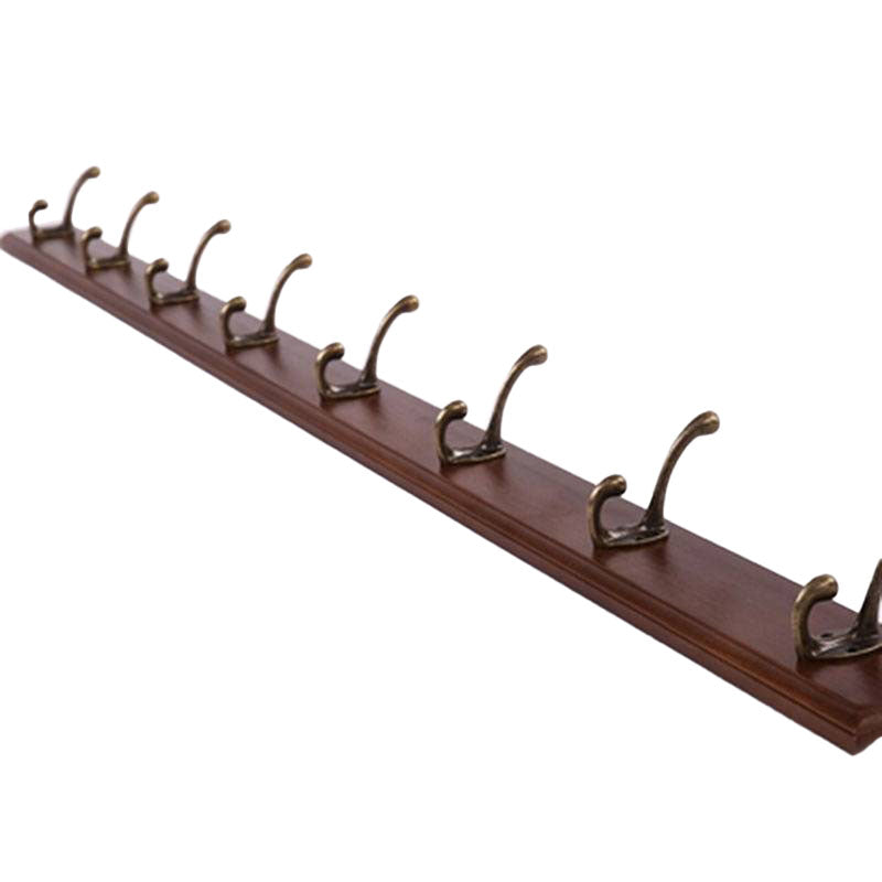 Modern Wooden Entryway Coat Rack Wall-Mounted Coat Hanger with Hooks