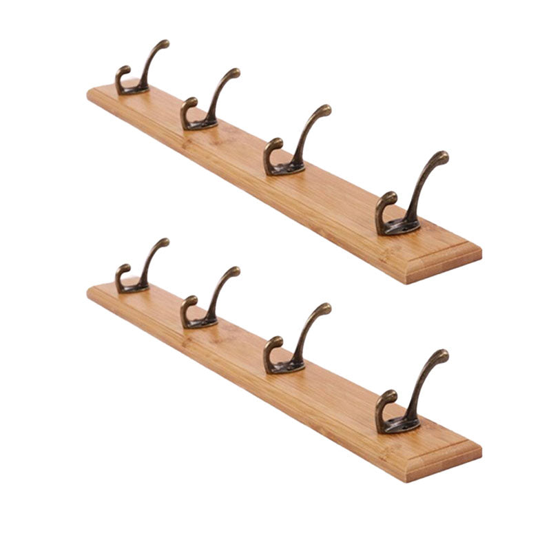 Modern Wooden Entryway Coat Rack Wall-Mounted Coat Hanger with Hooks