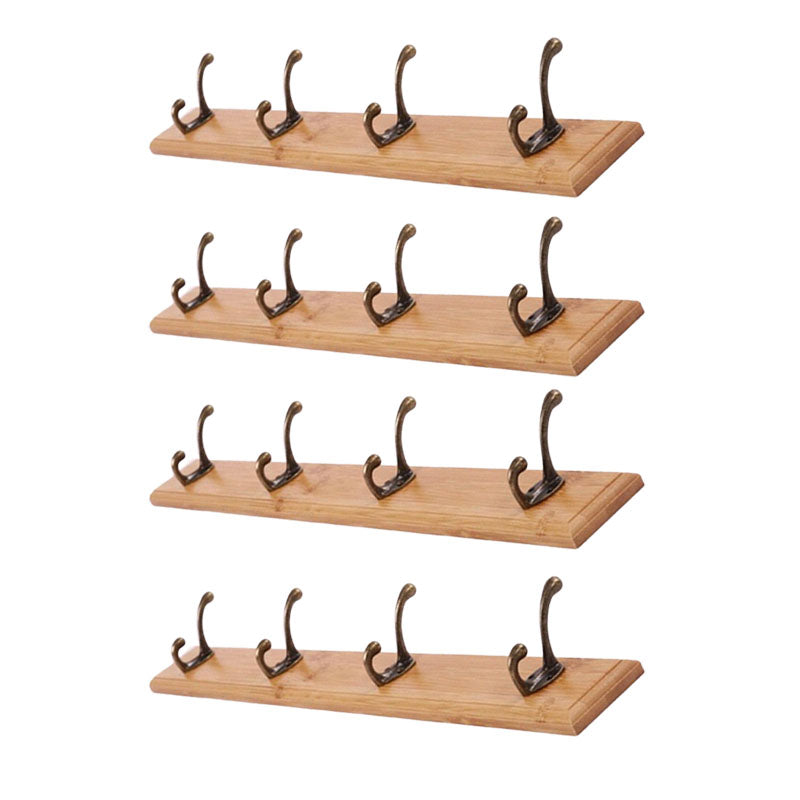 Modern Wooden Entryway Coat Rack Wall-Mounted Coat Hanger with Hooks