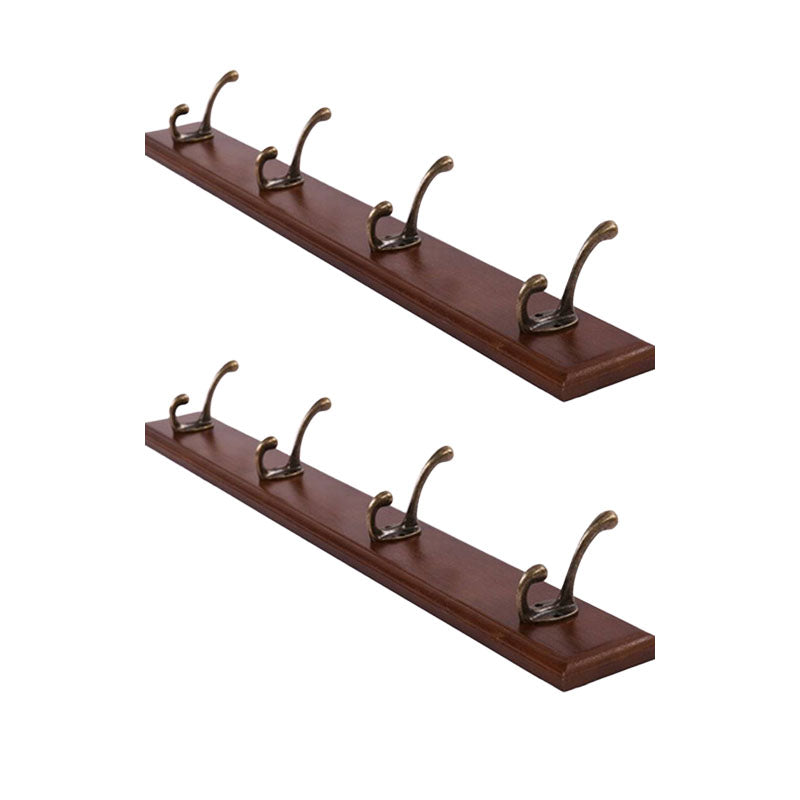 Modern Wooden Entryway Coat Rack Wall-Mounted Coat Hanger with Hooks