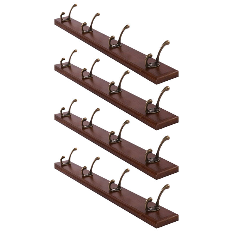 Modern Wooden Entryway Coat Rack Wall-Mounted Coat Hanger with Hooks